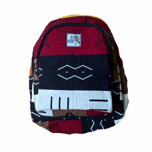 Red Black Brown Cowrie Mini Backpack