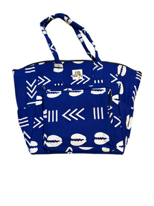Blue and White Cowrie Everything Bag