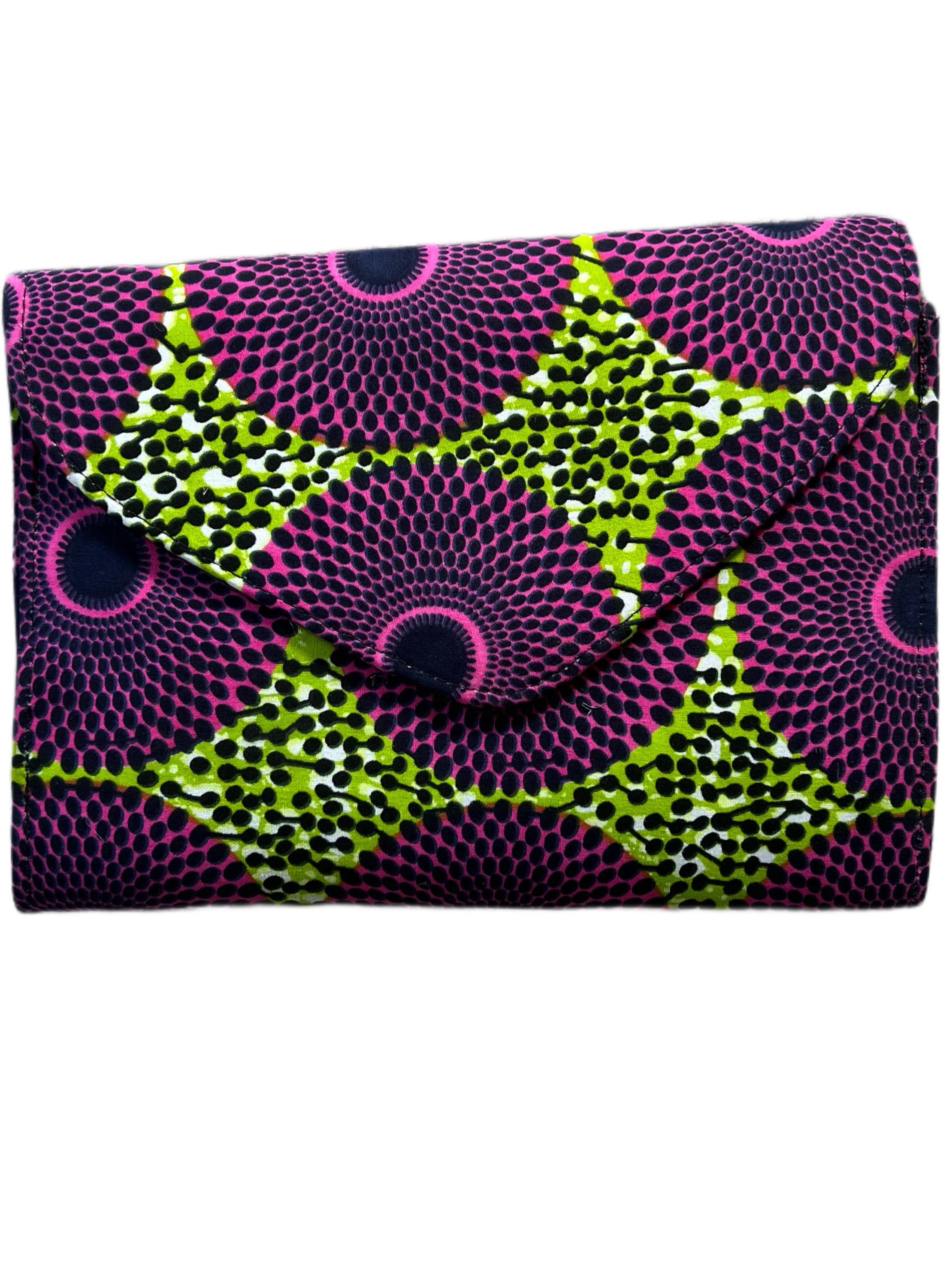 Magenta and Green Mid-Size Clutch