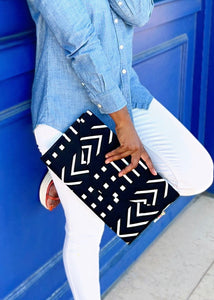 Black and Creme Envelope Clutch