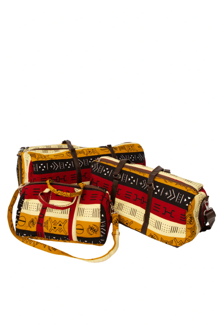 Red and Yellow Markings Mid-Size Duffel Bags